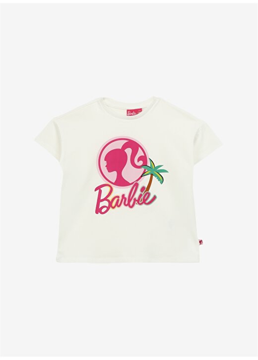 Barbie Baskılı Ekru Kız Çocuk T-Shirt BRB4SG-TST6023 1