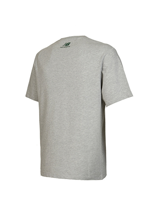 New Balance Gri Erkek Bisiklet Yaka T-Shirt MNT3326-AG-NB    2