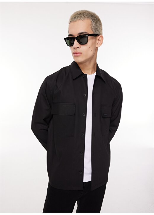 Calvin Klein Slim Fit Gömlek Yaka Siyah Erkek Gömlek K10K112232BEH 2