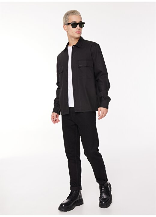 Calvin Klein Slim Fit Gömlek Yaka Siyah Erkek Gömlek K10K112232BEH 3