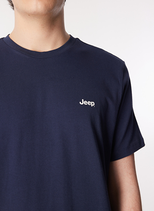 Jeep Lacivert Erkek Bisiklet Yaka Baskılı T-Shirt J4SM-TST7245  4
