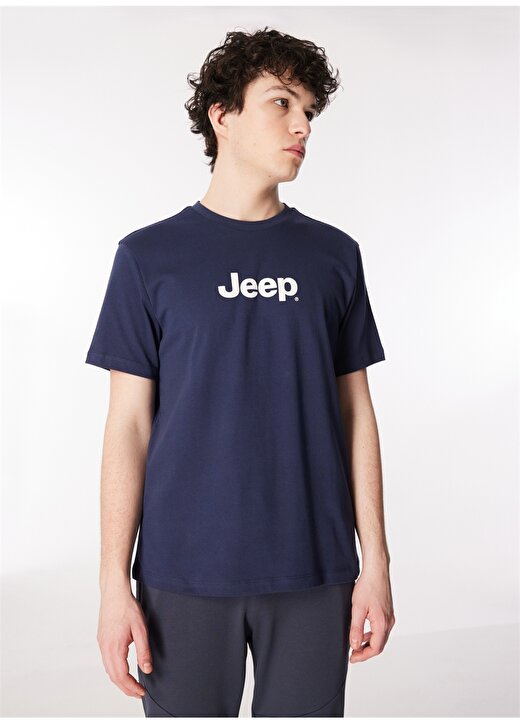 Jeep Lacivert Erkek Bisiklet Yaka Baskılı T-Shirt J4SM-TST7246 3