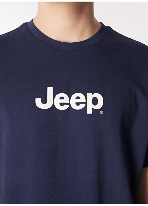 Jeep Lacivert Erkek Bisiklet Yaka Baskılı T-Shirt J4SM-TST7246 4