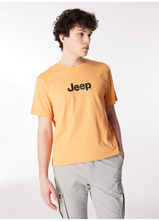 Jeep Açık Turuncu Erkek Bisiklet Yaka Basic Baskılı T-Shirt J4SM-TST7246 4