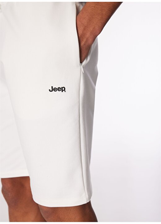 Jeep Kırık Beyaz Erkek Basic Sweat Şort J4SM-SHT7252 4