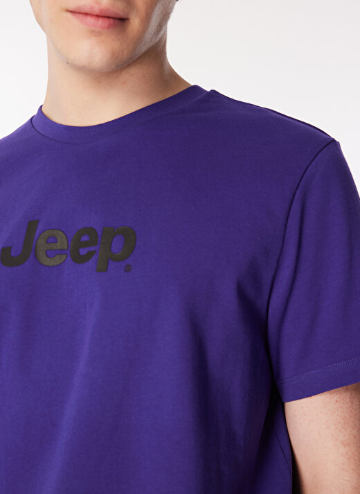 Jeep Mor Erkek Bisiklet Yaka Basic Baskılı T-Shirt J4SM-TST7246 4