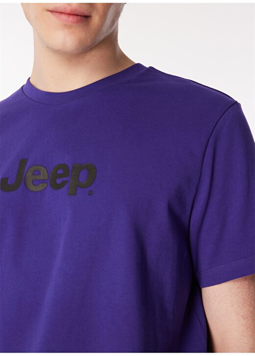Jeep Mor Erkek Bisiklet Yaka Basic Baskılı T-Shirt J4SM-TST7246 4
