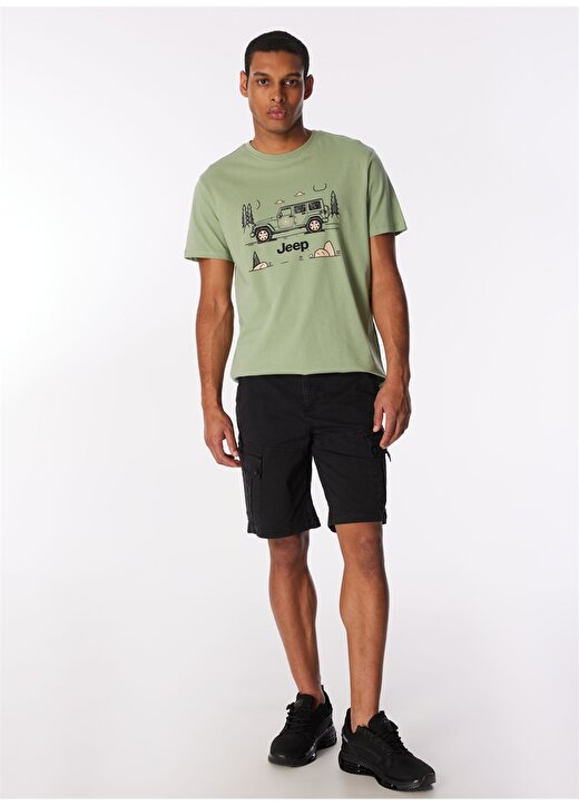Jeep Mint Erkek Bisiklet Yaka Relaxed Baskılı T-Shirt J4SM-TST7237 2
