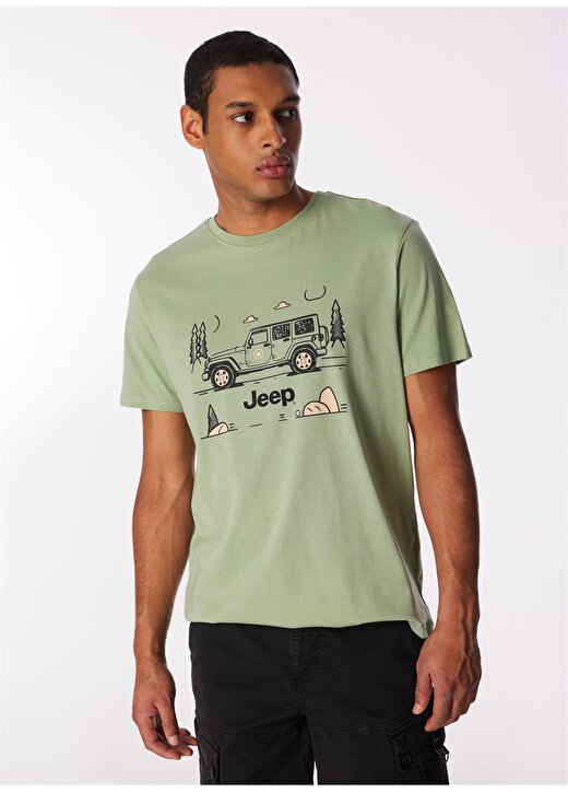 Jeep Mint Erkek Bisiklet Yaka Relaxed Baskılı T-Shirt J4SM-TST7237 3