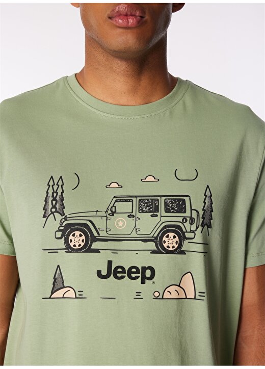 Jeep Mint Erkek Bisiklet Yaka Relaxed Baskılı T-Shirt J4SM-TST7237 4