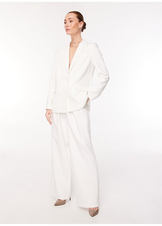 E 4.0 Design Studio X Fabrika Kırık Beyaz Kadın Geniş Paça Bol Kesim Pantolon F3WL-PNT W51 4