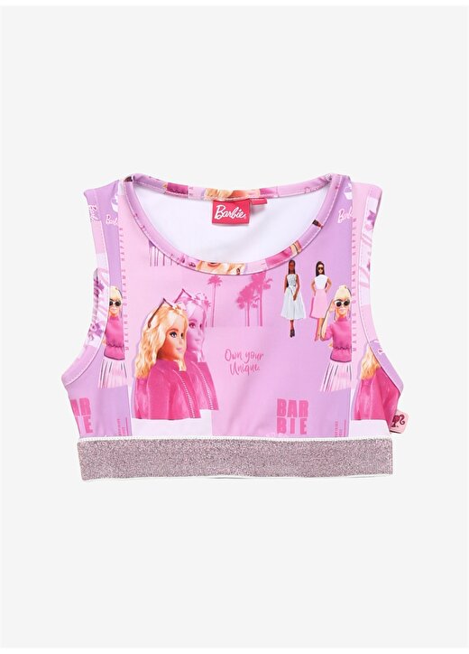 Barbie Çok Renkli Kız Çocuk Bisiklet Yaka Regular Fit Desenli Bluz BRB4SG-BLZ6004 1