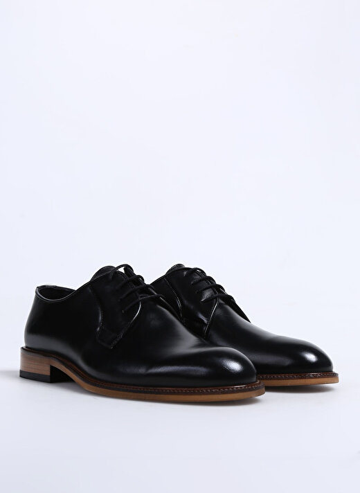 Fabrika Siyah Erkek Deri Klasik Ayakkabı NEBUZ 1