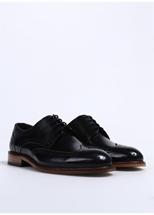 Fabrika Siyah Erkek Deri Klasik Ayakkabı IDIR 2