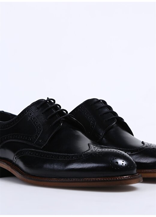 Fabrika Siyah Erkek Deri Klasik Ayakkabı IDIR 3