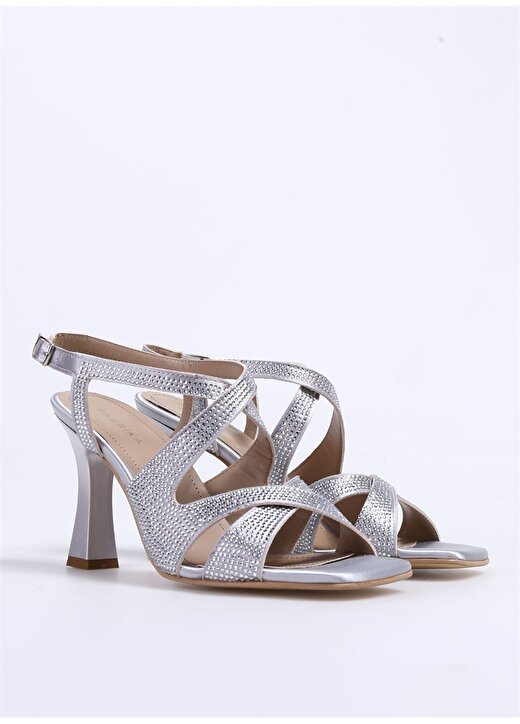 Fabrika Gümüş Kadın Topuklu Ayakkabı ALDEGAR 2
