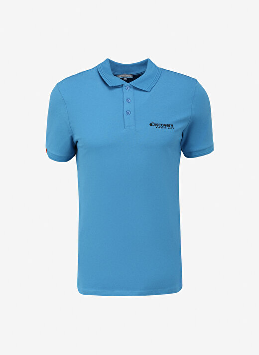 Discovery Expedition Mavi Erkek Polo Yaka Basic Polo T-Shirt D4SM-TST3248   1