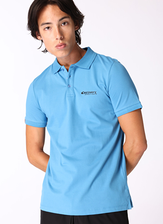 Discovery Expedition Mavi Erkek Polo Yaka Basic Polo T-Shirt D4SM-TST3248   3