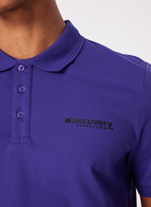 Discovery Expedition Mor Erkek Basic Polo T-Shirt D4SM-TST3248  4