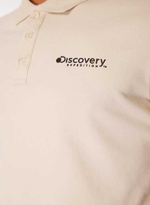 Discovery Expedition Bej Erkek Polo Yaka Basic Polo T-Shirt D4SM-TST3248   4