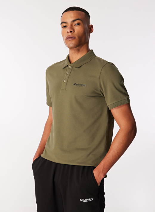 Discovery Expedition Haki Erkek Relaxed Fit Polo T-Shirt D4SM-TST3248  3