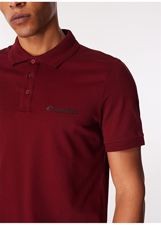 Discovery Expedition Bordo Erkek Relaxed Fit Polo T-Shirt D4SM-TST3248 4