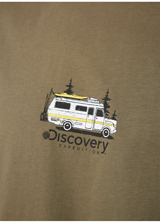 Discovery Expedition Haki Erkek Bisiklet Yaka Relaxed Baskılı T-Shirt D4SM-TST3258 4
