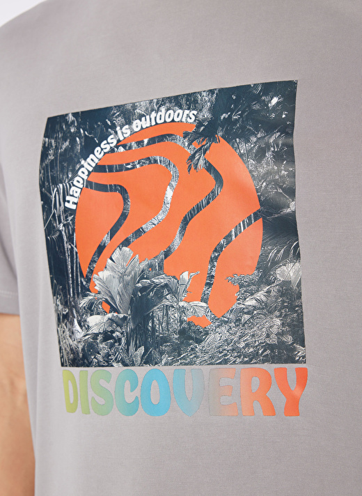 Discovery Expedition Gri Erkek Relaxed Baskılı T-Shirt D4SM-TST3280  4