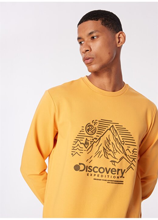 Discovery Expedition Turuncu Bisiklet Yaka Relaxed Fit Erkek Sweatshirt DS4M-SWT3237 2