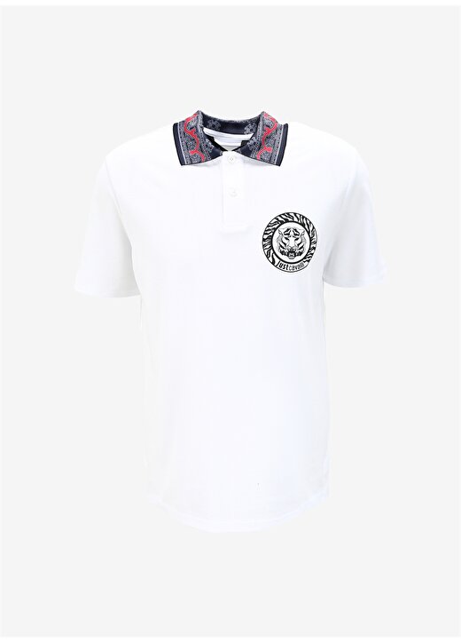 Just Cavalli Beyaz Erkek Polo T-Shirt 75OAGT02 1