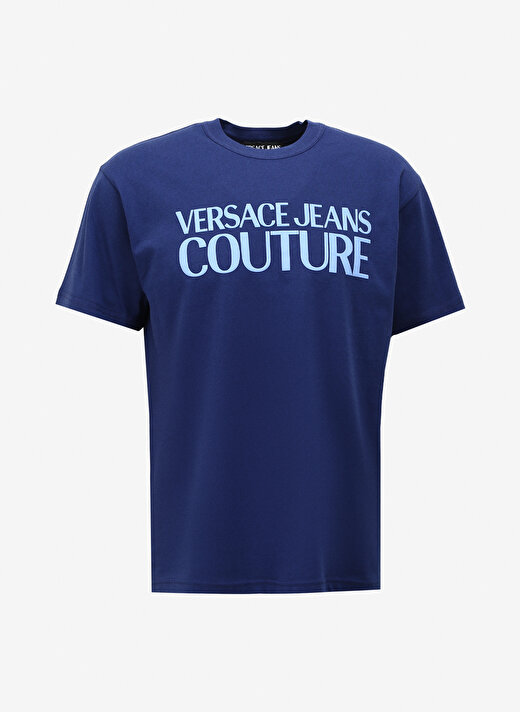 Versace Jeans Couture Bisiklet Yaka Lacivert Erkek T-Shirt 75GAHT03CJ00T238 1