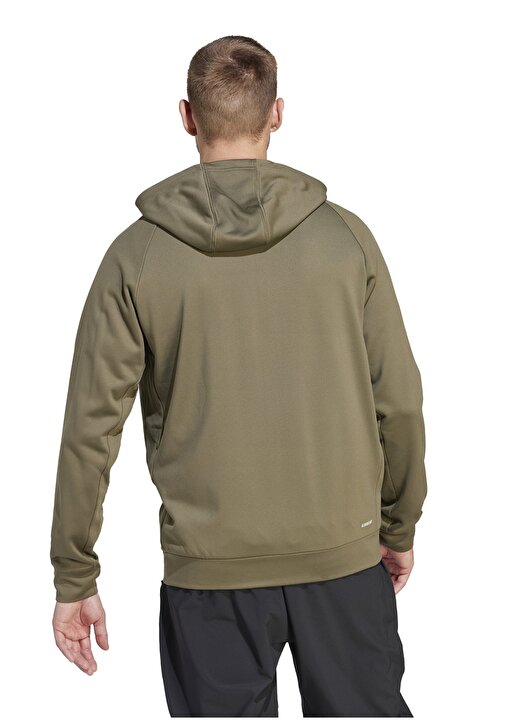 Adidas Yağ Yeşili Erkek Kapüşon Yaka Zip Ceket IM1768-M GG BL FULL ZIP 4