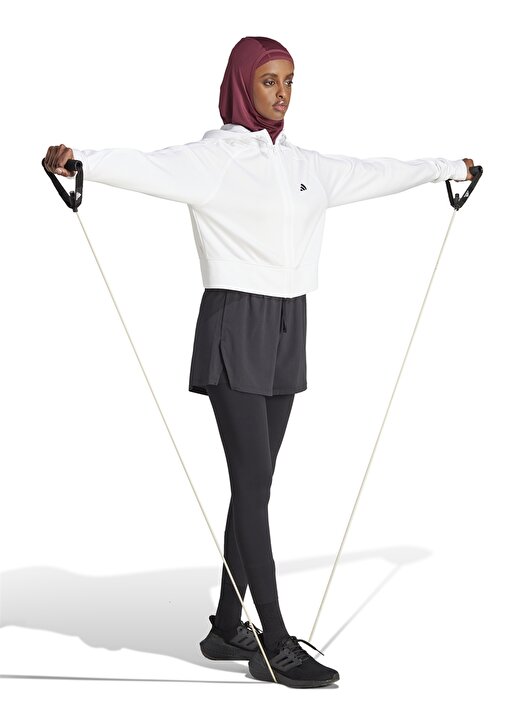 Adidas Siyah - Beyaz Kadın Kapüşon Yaka Zip Ceket IM2688-W GG FULL ZIP HOODY 1