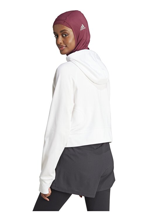 Adidas Siyah - Beyaz Kadın Kapüşon Yaka Zip Ceket IM2688-W GG FULL ZIP HOODY 4