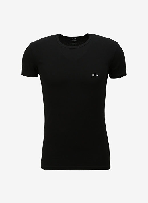 Armani Exchange Bisiklet Yaka Düz Siyah Erkek T-Shirt 956005 7320 NERO/NERO 1