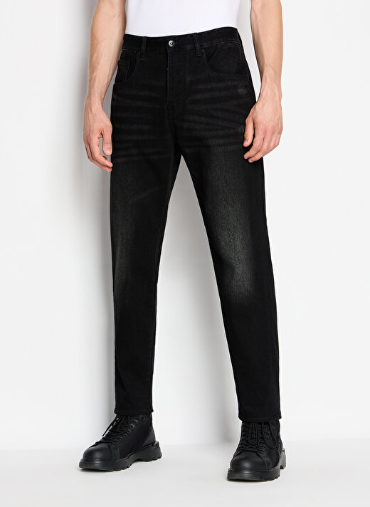 Armani Exchange Normal Bel Tapered Fit Erkek Denim Pantolon 6RZJ24 204 BLACK DENIM 4