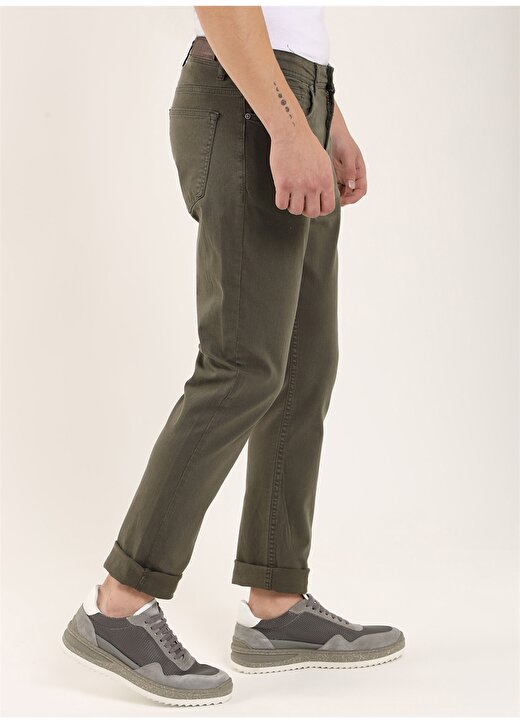 Dufy Standart Bel Normal Paça Slim Fit Haki Erkek Pantolon DU1234163003 3