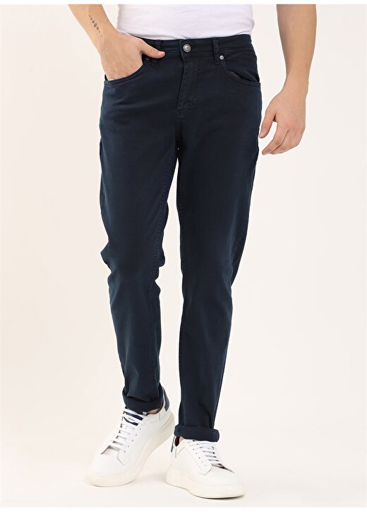 Dufy Standart Bel Normal Paça Slim Fit Lacivert Erkek Pantolon DU1234163003 4
