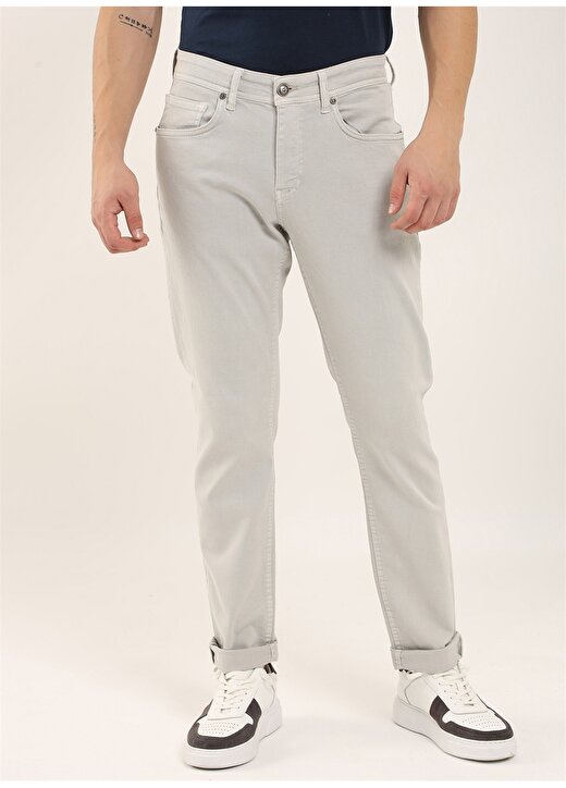Dufy Standart Bel Normal Paça Slim Fit Taş Erkek Pantolon DU1234163003 1