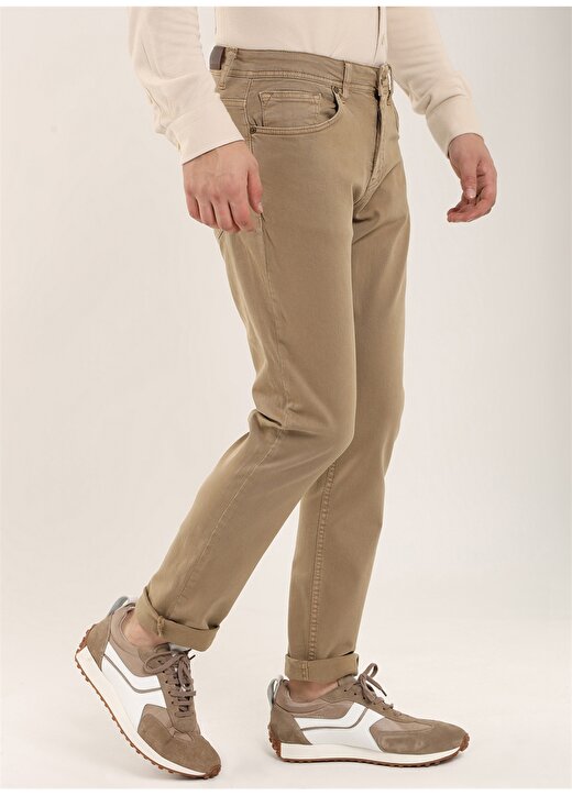 Dufy Standart Bel Normal Paça Slim Fit Toprak Erkek Pantolon DU1234163003 2