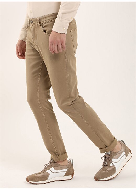 Dufy Standart Bel Normal Paça Slim Fit Toprak Erkek Pantolon DU1234163003 3