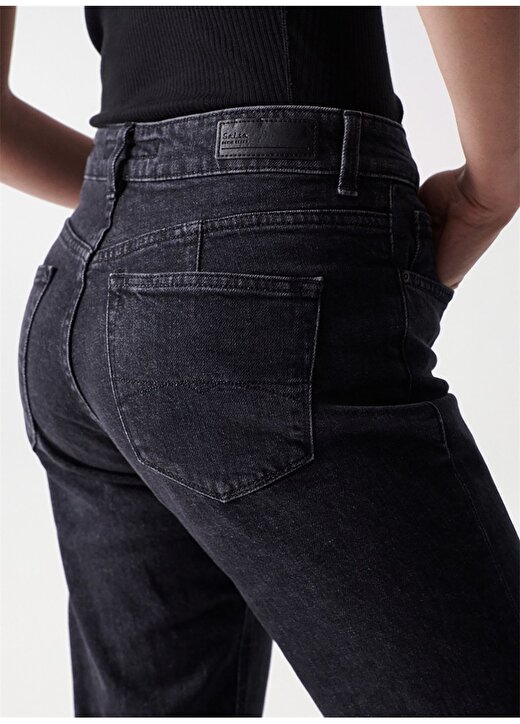 Salsa Jeans Siyah Kadın Yüksek Bel Mom Fit Denim Pantolon 21004613 4