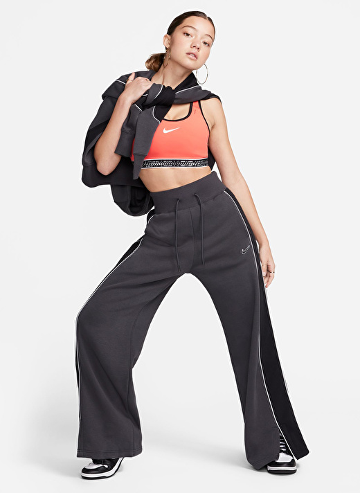 Nike Siyah - Antrasit Kadın Uzun Eşofman Altı FV4972-060-W NSW FLC PHX  PANT OH S   1