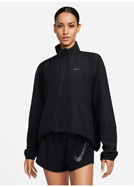Nike Siyah Kadın Dik Yaka Rüzgarlık FB4694-010-W NK DF SWOOSH HBR JKT 2
