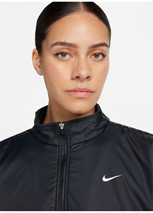 Nike Siyah Kadın Dik Yaka Parçalı Mont FB5670-010-W NK ONE TF FLC FZ NVTY 4