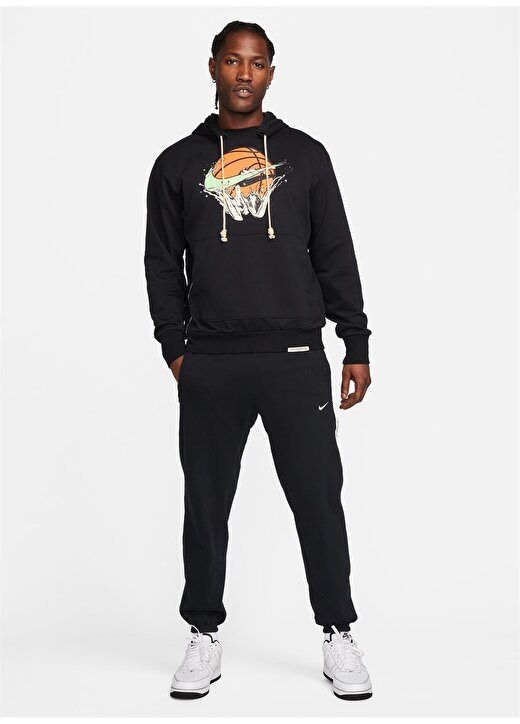 Nike Siyah Erkek Kapüşon Yaka Baskılı Sweatshirt FB7137-010-M NK DF STD ISS PO HOODI 1