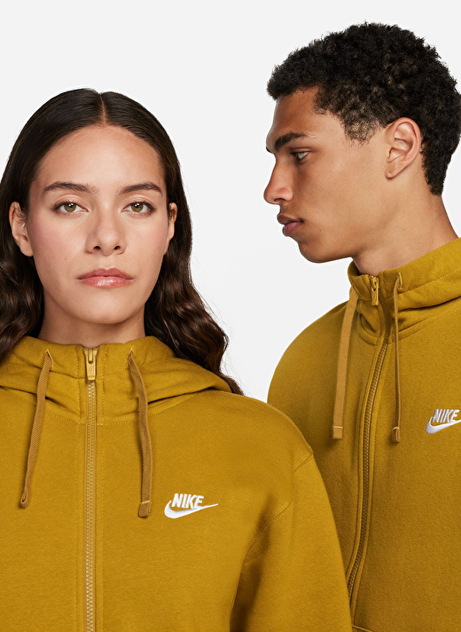 Nike Hardal Erkek Kapüşon Yaka Baskılı Zip Ceket BV2645-716-M NSW CLUB HOODIE FZ BB 3