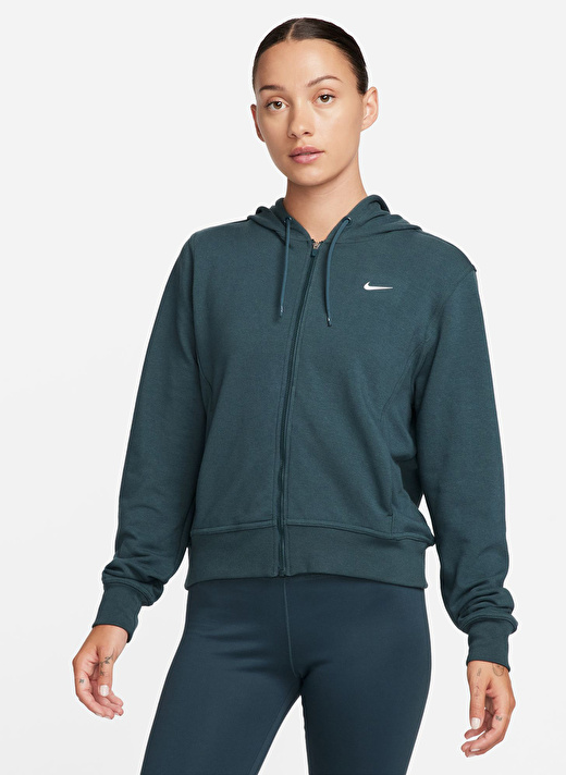 Nike Yeşil Kadın Kapüşon Yaka Zip Ceket FB5198-328-W NK ONE DF FZ HOODIE LB   2