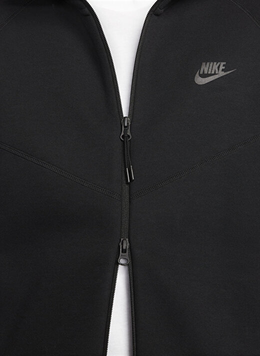 Nike Siyah Erkek Kapüşon Yaka Zip Ceket FB7921-010-M NK TCH FLC FZ WR HOODI  4