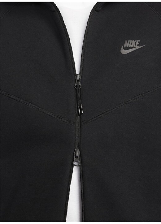 Nike Siyah Erkek Kapüşon Yaka Zip Ceket FB7921-010-M NK TCH FLC FZ WR HOODI 4